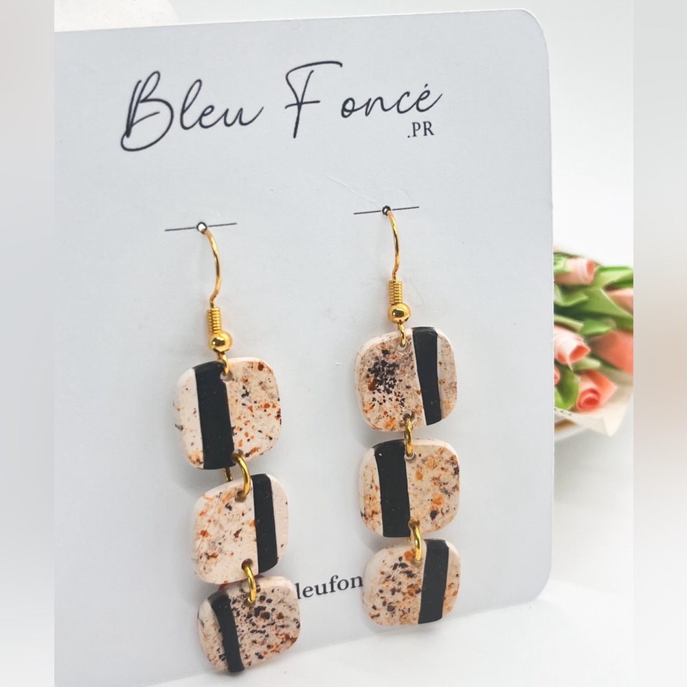 Black and Neutrals Squares Danglers